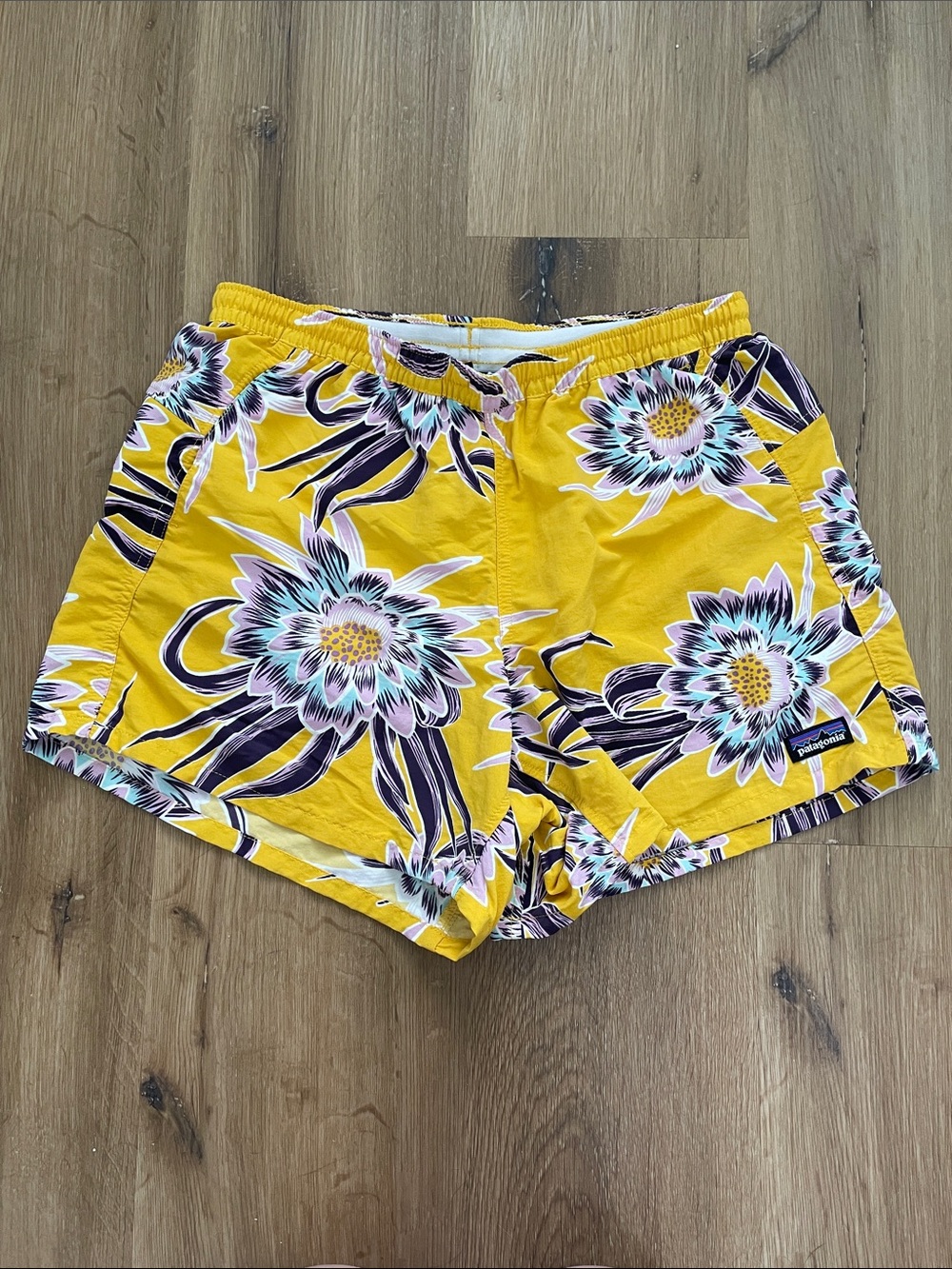 Patagonia Baggies Yellow Floral Shorts